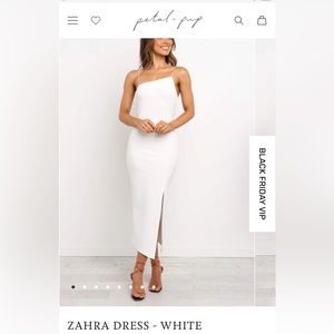 Petal and pup Zahra dress in all white.